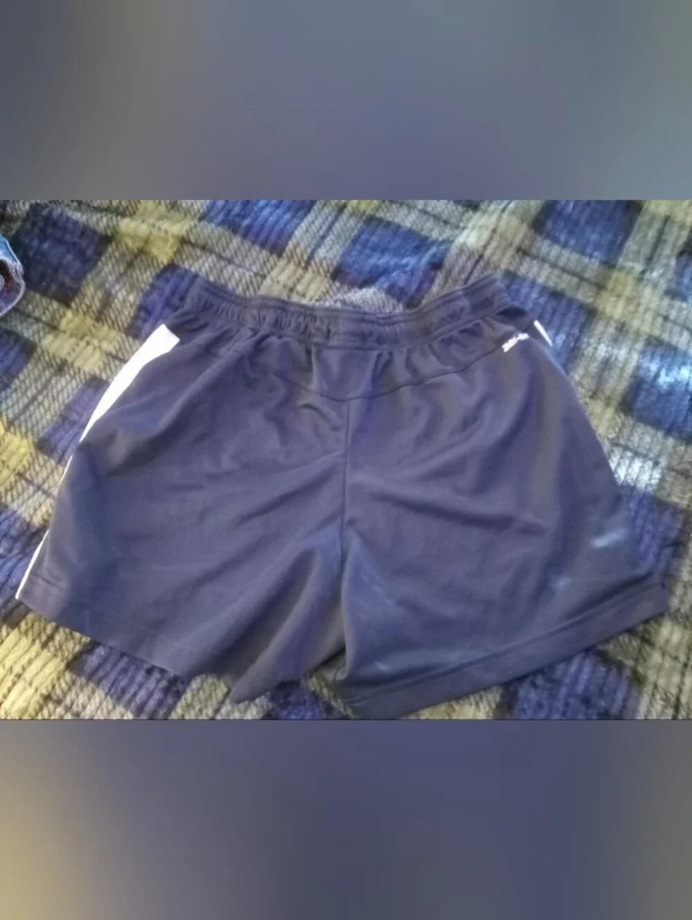 Nike Women's Navy Athletic Shorts with White Side Panels